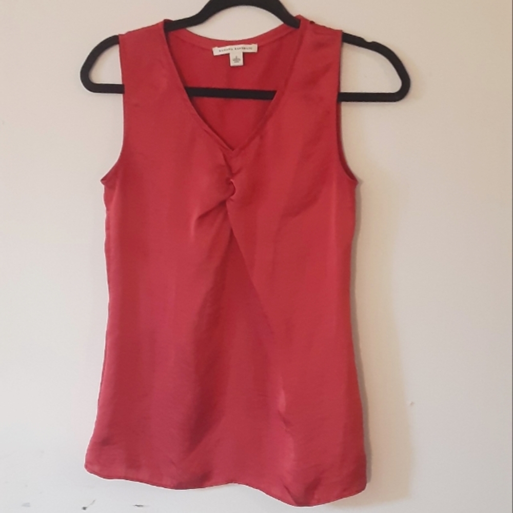 Banana Republic Vegan Silk Women's Coral Sleeveless Top Small/2